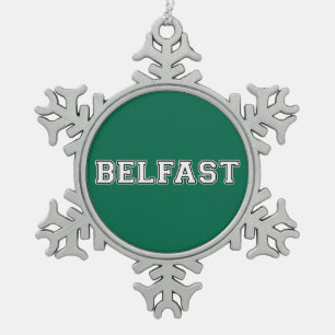 Belfast Schneeflocken Zinn-Ornament