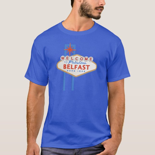 Belfast- - Vegas-Zeichen T-Shirt (Vorderseite)