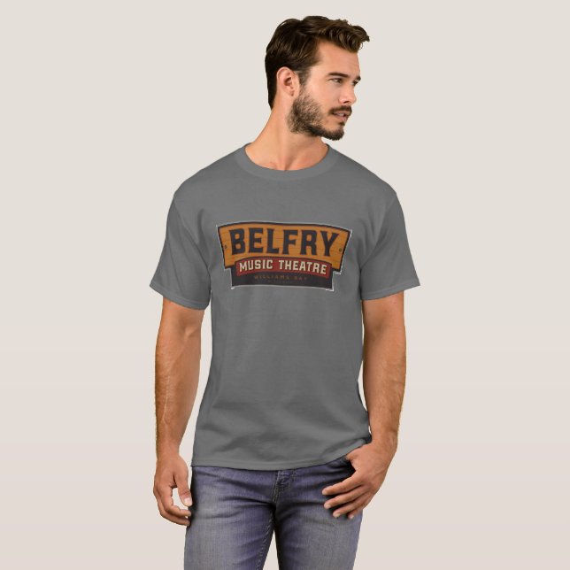 Belfry-Musik-Theater - graue kurze Hülse T-Shirt (Vorne ganz)