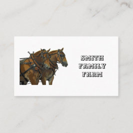 Belgian Draft Horse Team Business Cards Visitenkarte
