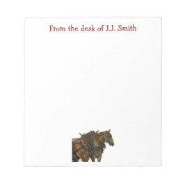 Belgian Draft Horse Team Notepad Notizblock