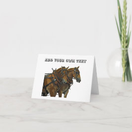 Belgian Draft Horse Teamwork Greeting Card Karte
