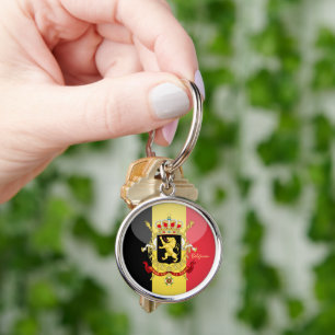 Belgian flag, Emblem & Belgium holiday /sports Key Schlüsselanhänger
