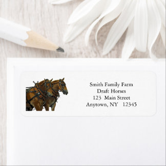 Belgian Horse Draft Team Return Address Labels