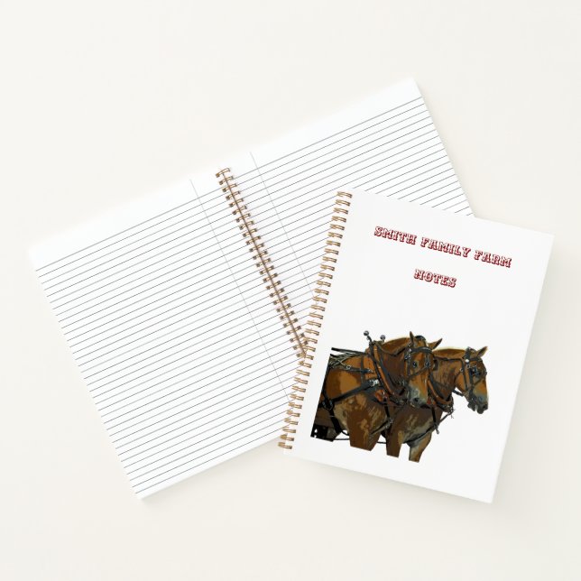 Belgian Horse Draft Team Spiral Notebook Notizbuch (Innenseite)