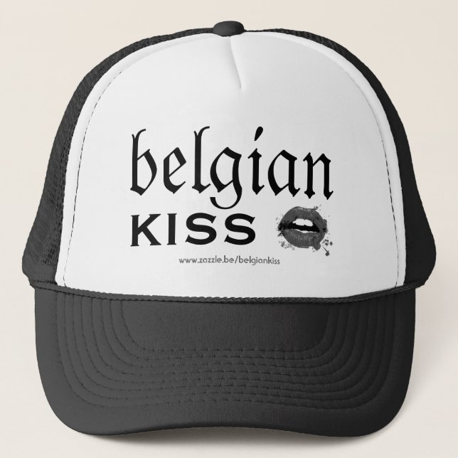 Belgian Kiss B&W Truckerkappe (Vorderseite)
