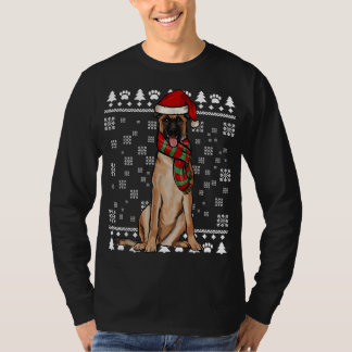 Belgian Malinoi Dog Santa Hat Xmas Ugly Christmas T-Shirt