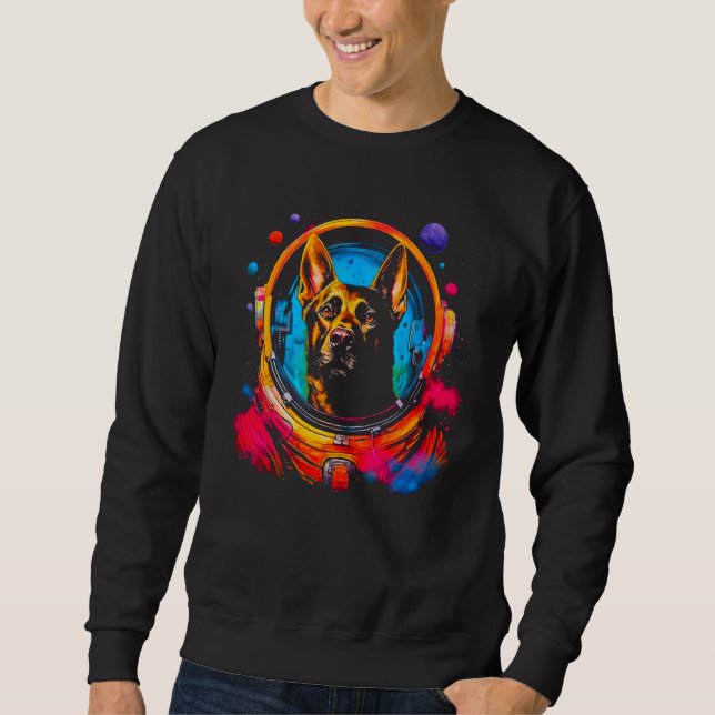 Belgian Malinois  Astronaut Dog Sweatshirt (Vorderseite)