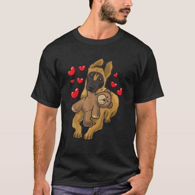 Belgian Malinois Belgian Shepherd Dog With A Heart T-Shirt (Vorderseite)