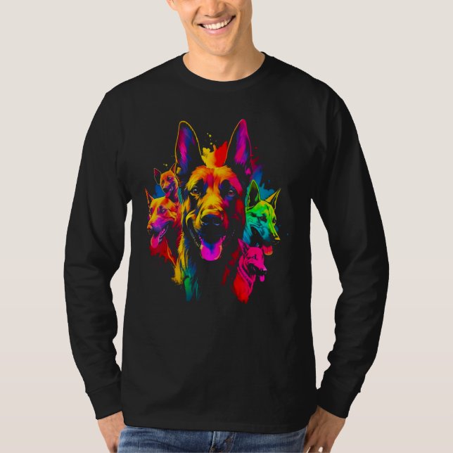 Belgian Malinois Dog Colorful T-Shirt (Vorderseite)