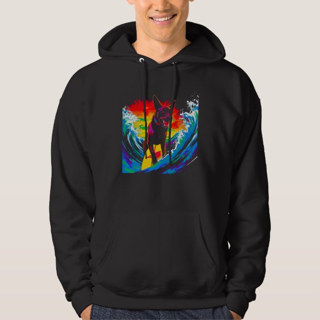 Belgian Malinois Dog Surfer Hoodie (Vorderseite)