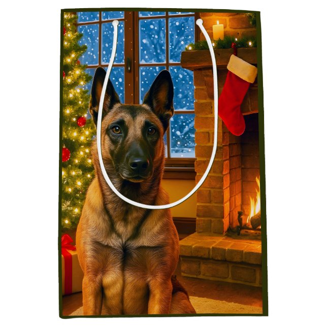Belgian Malinois Holiday  Mittlere Geschenktüte (Vorderseite)