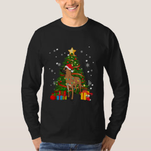 Belgian Malinois Santa Christmas Tree Light T-Shirt