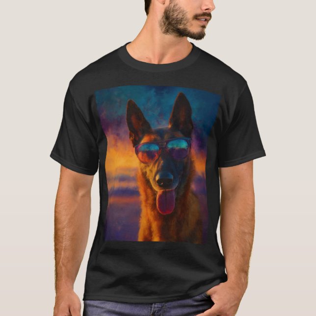 Belgian Malinois Wearing Sunglasses T-Shirt (Vorderseite)