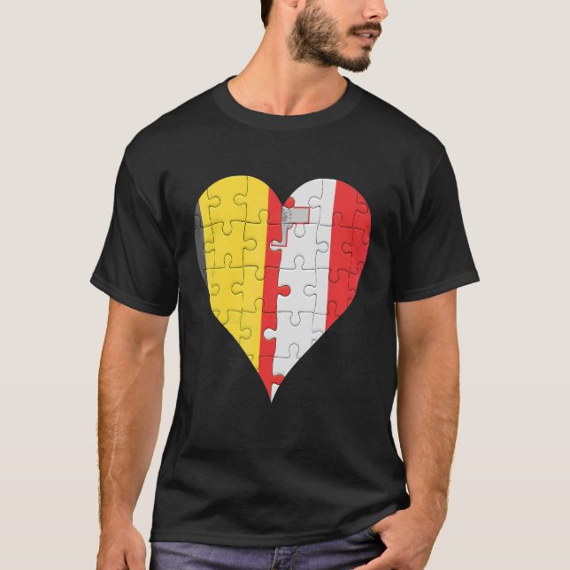 Belgian Maltese Flag Heart T-Shirt (Vorderseite)