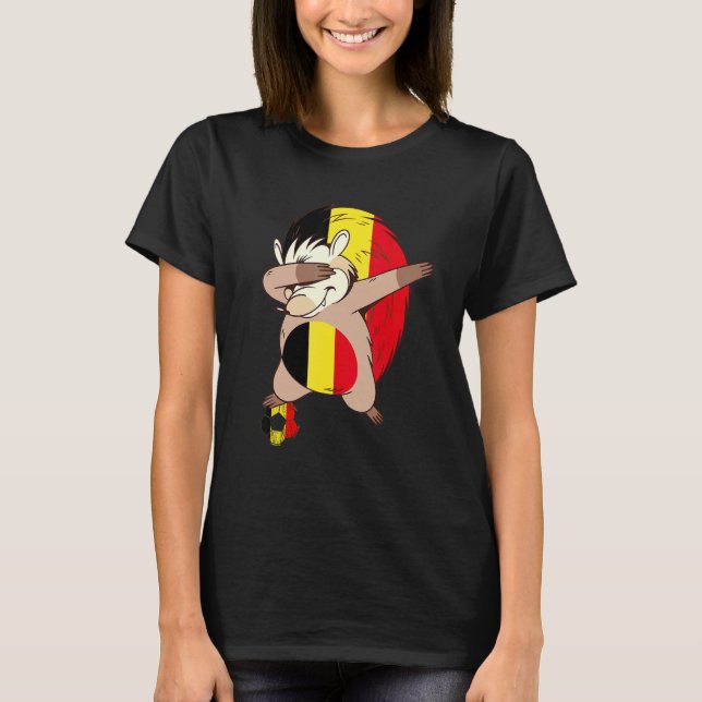 Belgian Soccer Player Belgian Flag Belgium Dabbing T-Shirt (Vorderseite)