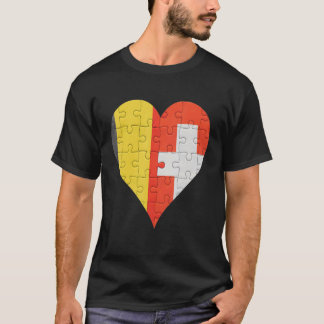 Belgian Swiss Flag Heart T-Shirt