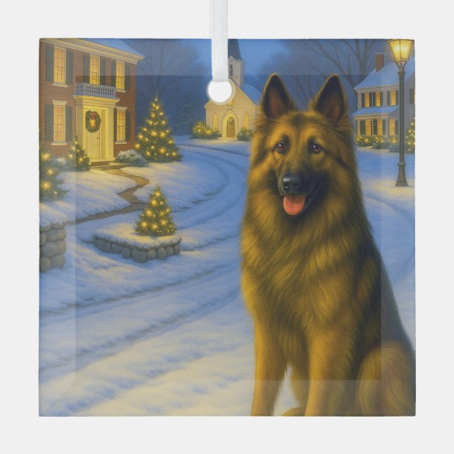 Belgian Tervuren  Ornament Aus Glas (Vorderseite)