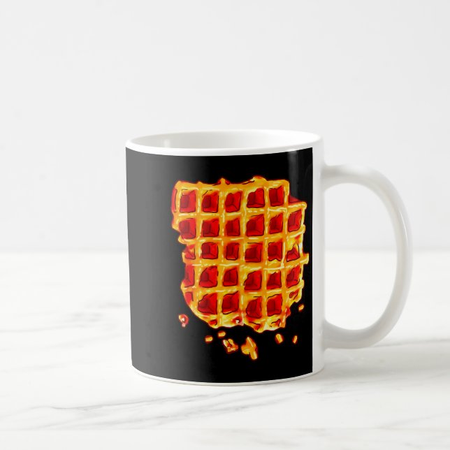 Belgian Waffle Syrup Breakfast Food Snack Waffle L Kaffeetasse (Rechts)