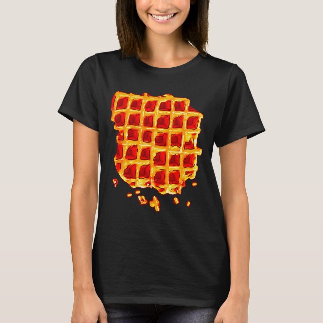 Belgian Waffle Syrup Breakfast Food Snack Waffle L T-Shirt (Vorderseite)