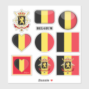 Belgien Aufkleber & belgische Flagge, Herz/Sport