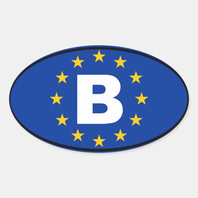 Belgien - B - Europäische Gewerkschaft Ovaler Aufkleber (Vorderseite)