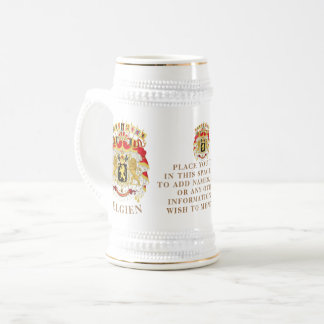 Belgien (BELGIEN) Große Wappen Personalisiert Bierglas