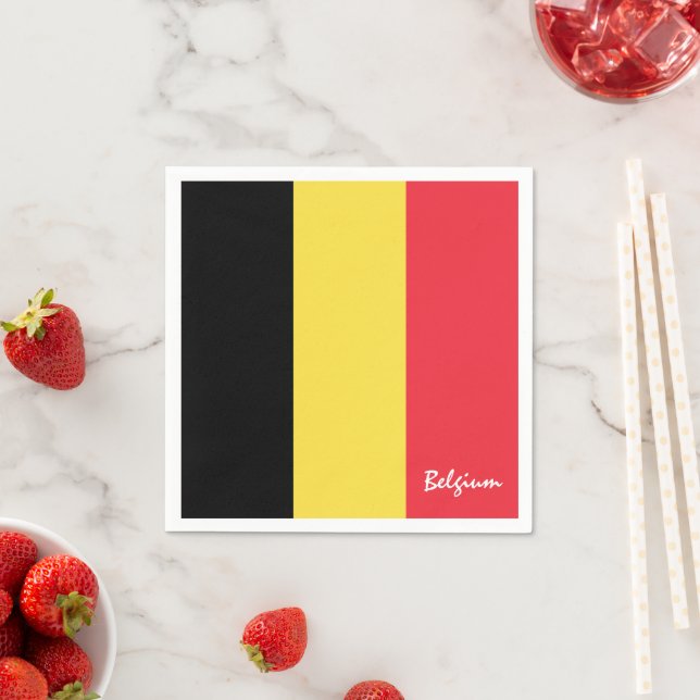 Belgien & belgische Flagge Party Mode / Sportfans Serviette (Beispiel)