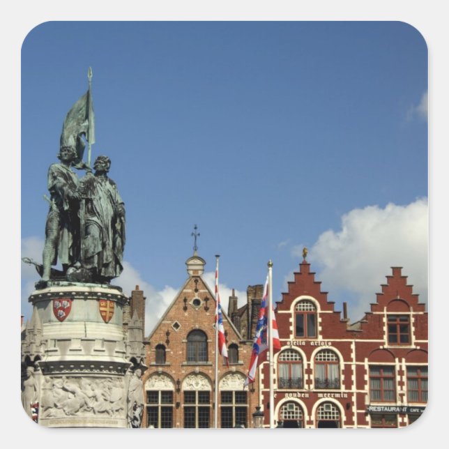 Belgien, Brugge (auch Brug oder Bruge genannt). UN Quadratischer Aufkleber (Vorderseite)