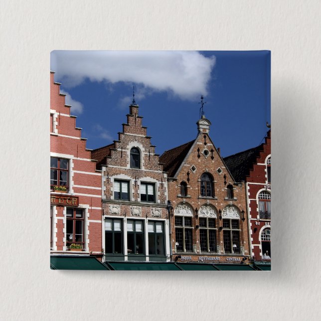 Belgien, Brugge (auch Brug oder Bruge). UNESCO 2 Button (Vorderseite)