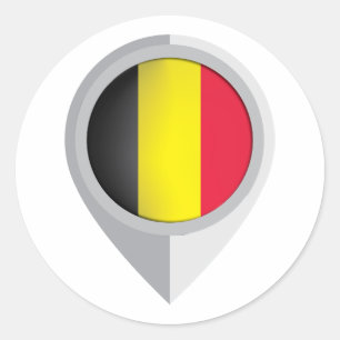 Belgien Button Location Flag Runder Aufkleber