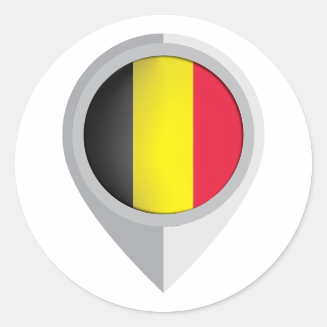 Belgien Button Location Flag Runder Aufkleber (Vorderseite)