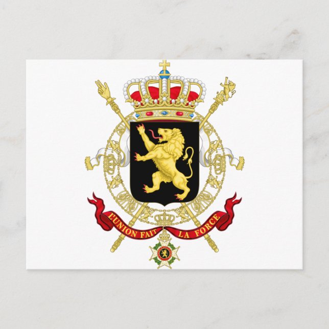Belgien Emblem Coat of Arms - Armoiries Belgien Postkarte (Vorderseite)