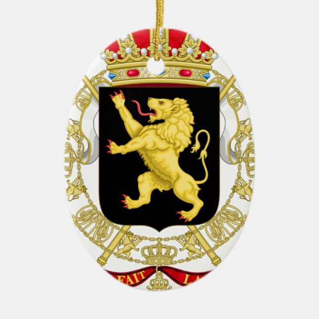 Belgien-Emblem-Wappen - Armoiries Belgique Keramikornament (Vorne)