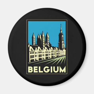 Belgien Europa Art Deco Retro Reise Vintage Magnet