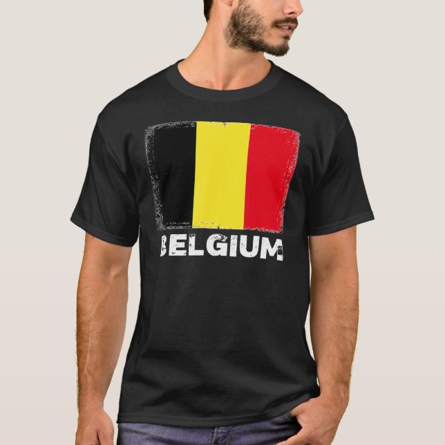 Belgien Fahne zur Unterstützung belgischer Frauen T-Shirt (Vorderseite)