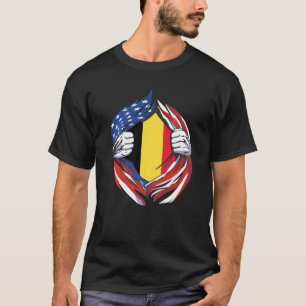 Belgien Flag American Stolz über mein belgisches E T-Shirt