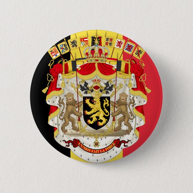 Belgien Flag & COA Button (Vorderseite)