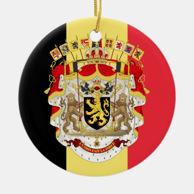 Belgien Flag & COA Keramikornament (Vorne)