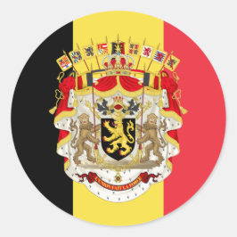 Belgien Flag & COA Runder Aufkleber