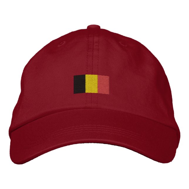 Belgien Flag Hat - Belgischer Flag-Hut Bestickte Kappe (Vorderseite)