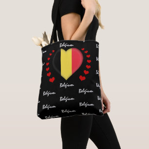 Belgien Flag & Herz, belgische Flag Mode / Sport
