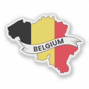 Belgien Flag Karte Aufkleber