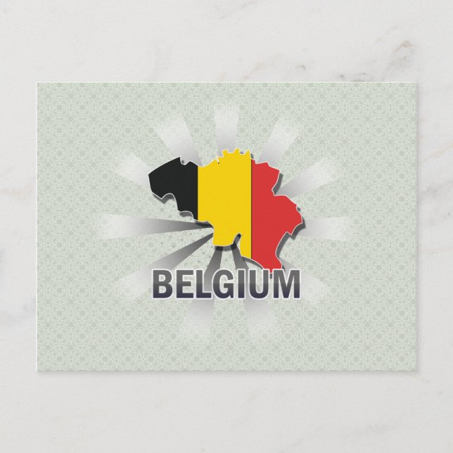 Belgien Flag Map 2.0 Postkarte (Vorderseite)