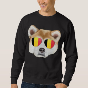 Belgien-Flagge Akita-Hund Belgien-Tasche Sweatshirt
