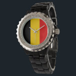 Belgien-Flagge Armbanduhr<br><div class="desc">Ein ideales Geschenk für alle,  die Patrioten ihres Landes sind!</div>