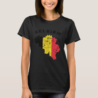 Belgien-Flagge, Belgien-Umriss, Belgien-Reise, Bel T-Shirt