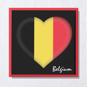 Belgien Flagge & Belgische Herzreisen/Sportarten Magnet