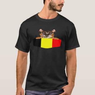 Belgien Flagge Belgischer Malinoi-Hund in Pocket T-Shirt