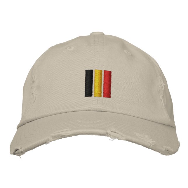 Belgien-Flagge Bestickte Baseballkappe (Vorderseite)